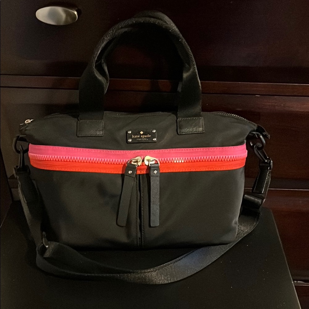 Kate Spade Black, Hot pink & Red Tote/crossbody